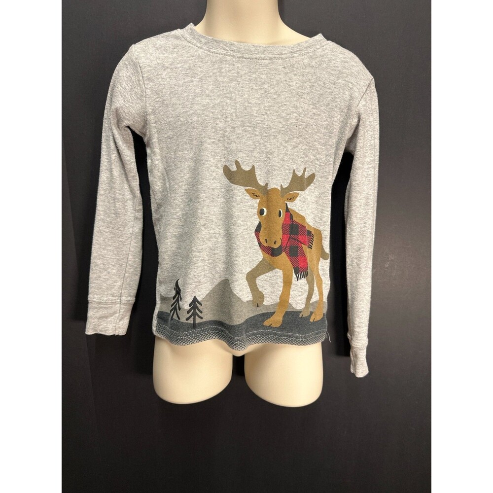 Child of Mine by Carter's Moose Shirt 4T Long Sleeve‎ Gray Buffalo Plaid